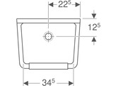 GEBERIT 300 NORMA UITGIETBAK 45X35 CM MET STOOTRAND ZONDER GATEN