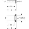 GEBERIT VERLENGSET AANVOER-AFVOER VOOR HANGWC