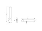 DELABIE OPKLAPBARE BEUGEL 900MM TUBE 33.7MM RVS POLI