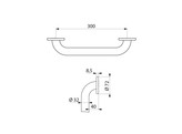 DELABIE VASTE STEUNGREEP 300MM TUBE 32MM RVS SATIN