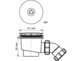 WALRAVEN DOUCHESIFON GAT 90MM FLENS 114 MM INBOUW 85MM