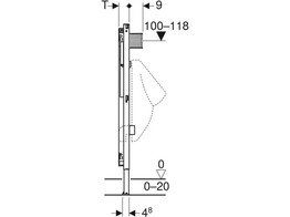 GEBERIT DUOFIX MONTAGE ELEMENT URINOIR 112-130CM UNIVERSEEL