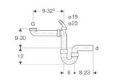 GEBERIT SIFON ENKEL 6/4  X 40MM WIT PLAATSTBESPAREND MODEL