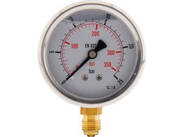 MANOMETER 0-4 BAR GLYCERINE RF 63 R 1/4-ONDERAANSLUITING