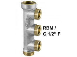 RBM MESSING VERDELER 3/4 2XW24 RBM  VERLENGBAAR VERNIKKELD