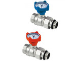 RBM SET KOGELKRAAN BLAUW/ROOD   THERMOMETER 4/4 MET RACCORD