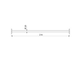 DELABIE BUIS INKORTBAAR RVS DIAM 20MM LENGTE 2000MM