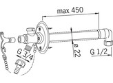 HANSA VORSTVRIJE BUITENMUURKRAAN CHROOM  ORAS 431716 