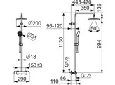 HANSA MICRA SHOWERPIPE DIAM 200MM INCL HANDDOUCHE CHROOM