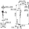 HANSA MICRA SHOWERPIPE VIERKANT 200X200MM INCL HANDDOUCHE CHROOM