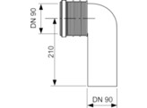 TECE AFVOERBOCHT DN90 VOOR WC