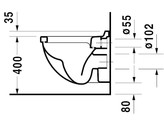 DURAVIT STARCK 3 WANDWC COMPACT 36X48.5 WIT