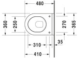 DURAVIT STARCK 3 WANDWC COMPACT 36X48.5 WIT