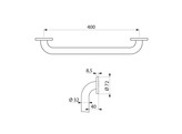 DELABIE VASTE STEUNGREEP 400MM TUBE 32MM RVS EPOXY WIT