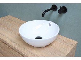 BANYO TOP1 PORSELEINEN OPBOUWKOM ROND 40CM H15CM WIT