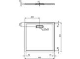 IS DOUCHEBAK ULTRA FLAT NEW 90X90X4.7 WIT  SPECIALE SIFON VOORZIEN 