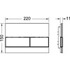 TECE SQUARE BEDIENINGSPLAAT GLAS WIT / TOETS INOX GEBORSTELD