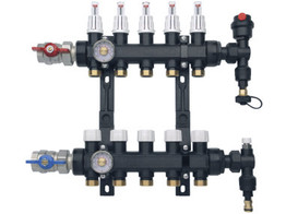 RBM KUNSTSTOF VLOERVERWARMINGSVERDELER 4/4 X EK - 8 KRINGEN